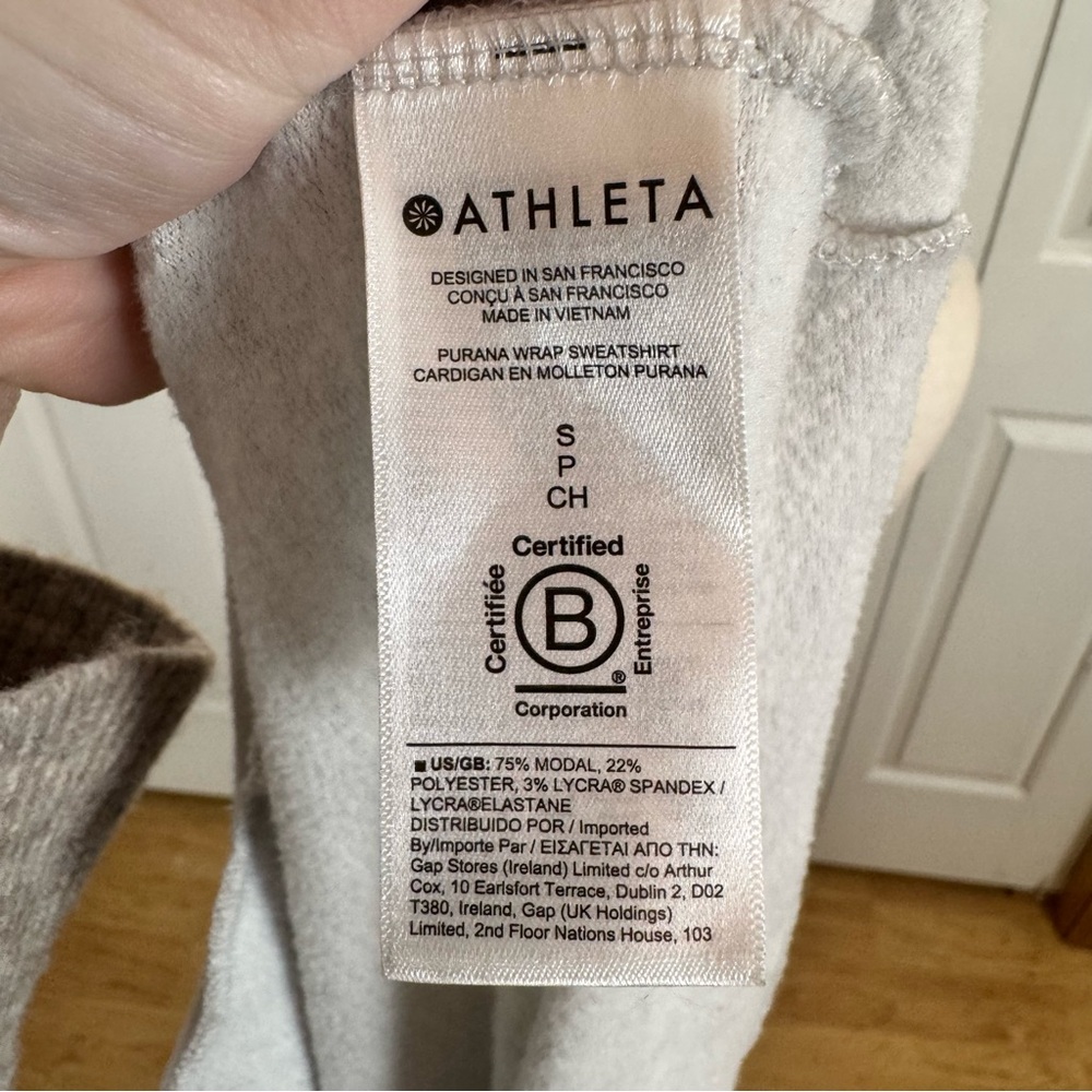 Athleta Soft Gray Draped Long Sleeve Sweatshirt - Picture 8 of 8